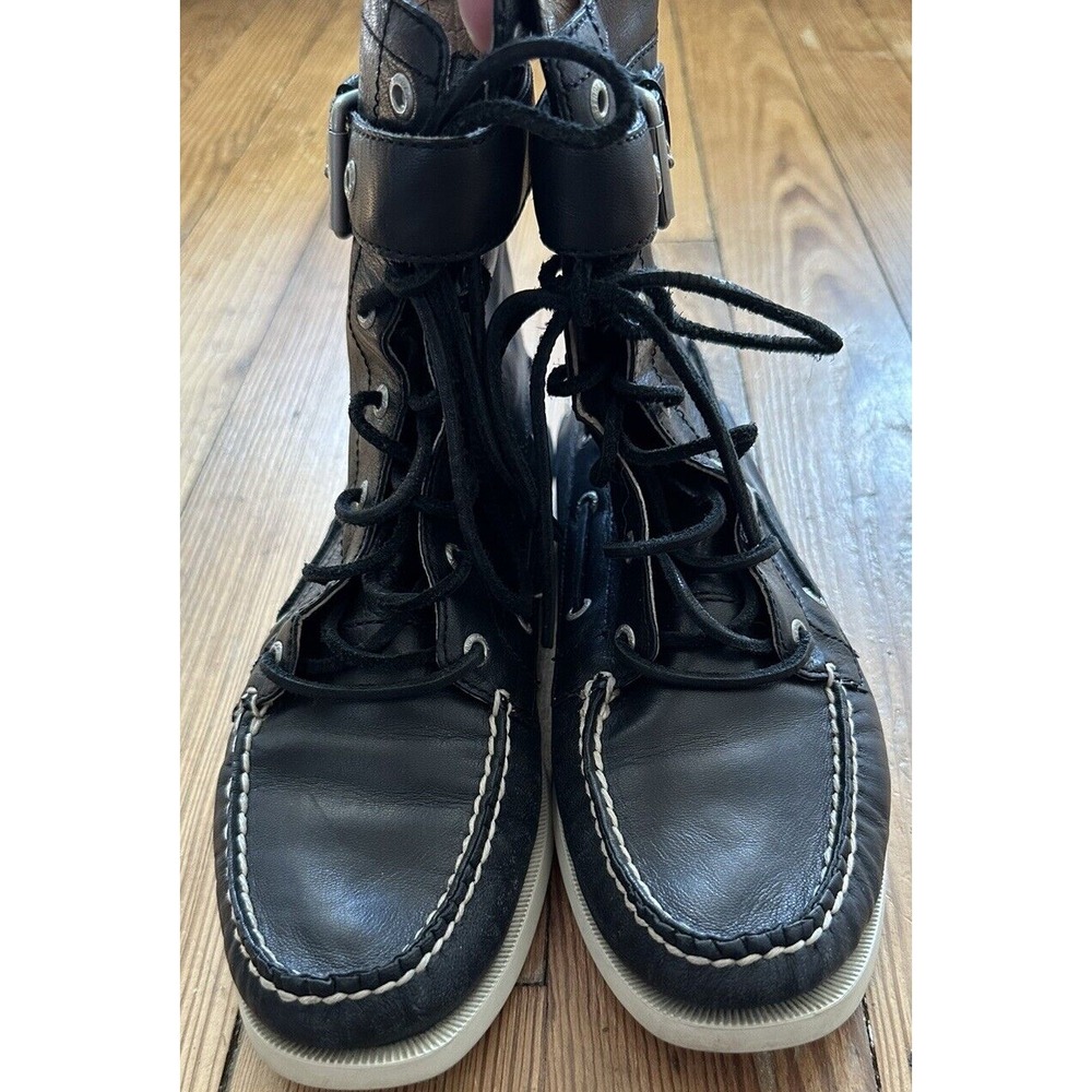 Sperry Top-Sider Huntley Lac Buckle Black‎  Boat Deck Shoe Boots Men's 8.5 M - Picture 5 of 7